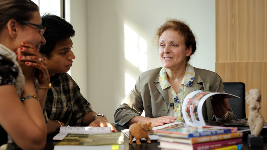 Professor in counselling interview with students